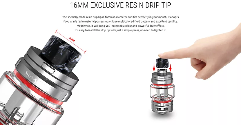 16mm exclusive resin drip tip