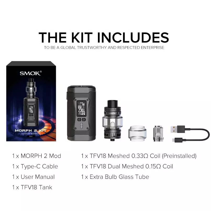 SMOK MORPH 2 230W Mod Kit With TFV18 Tank