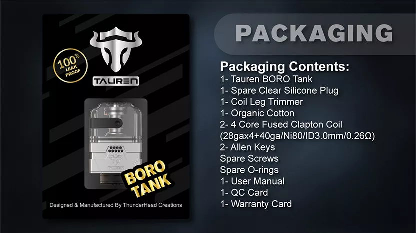 Boro tank packaging