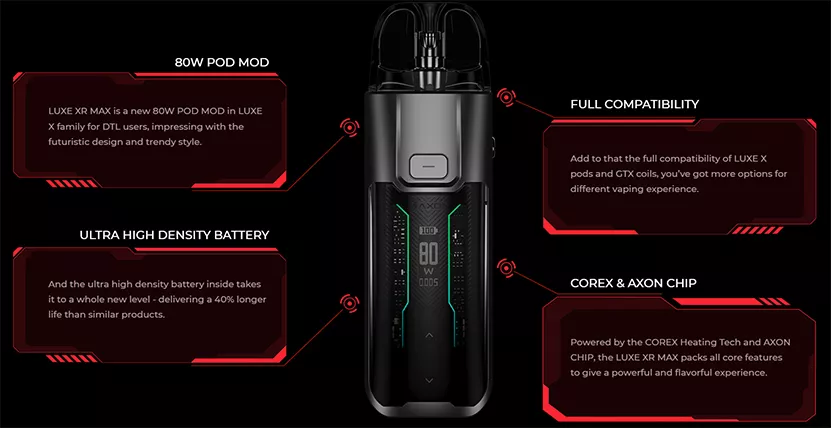 VAPORESSO LUXE XR MAX KIT CMF VERSION INFO