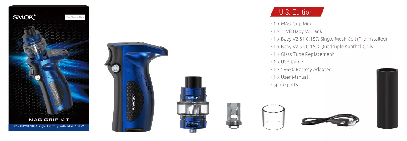 SMOK Mag Grip 100W TC Kit with TFV8 Baby V2 Tank 