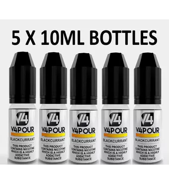 5 X 10ml Blackcurrant E Liquid by V4 V4POUR £10.59