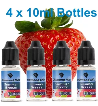 4 x Summer Breeze Strawberry & Mint E Liquid By Diamond Mist E Liquid 40ml £9.89