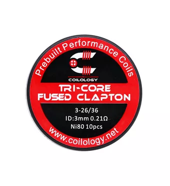 10pcs Coilology Tri-Core Fused Clapton Prebuilt Coil 26ga*3+36ga £3.12