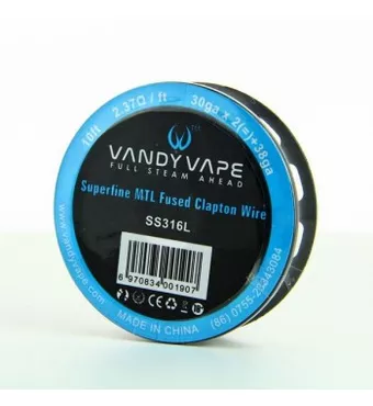 Vandy Vape Superfine MTL Fused Clapton Wire SS316L 30GA*2+38GA £5.02
