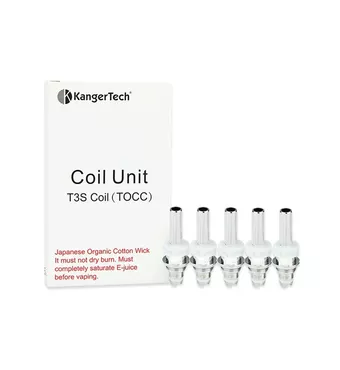 Kangertech TOCC (Organic Cotton Coil) For KangerTech T3S & MT3S Bottom Coil Clearomizers (5pcs/pack) £3.88