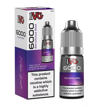 IVG 6000 - Nic Salt - Berrylicious Blast £1.97