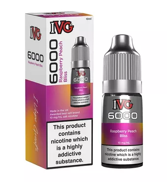 IVG 6000 - Nic Salt - Raspberry Peach Bliss £1.97