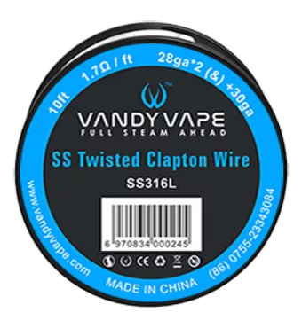 Vandy Vape Twisted Clapton Wire SS 316L 28ga*2(&)+30ga £0.01