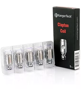 Kanger Clapton Replacement Coil Head Stainless Steel Case Kanthal Wire Japanese Cotton 5pcs-0.5ohm £4.85